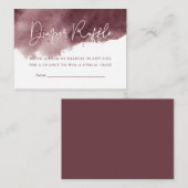 バーガンディーインク洗い赤ちゃんシャワーおむつラッフル エンクロージャーカード (正面/裏面)