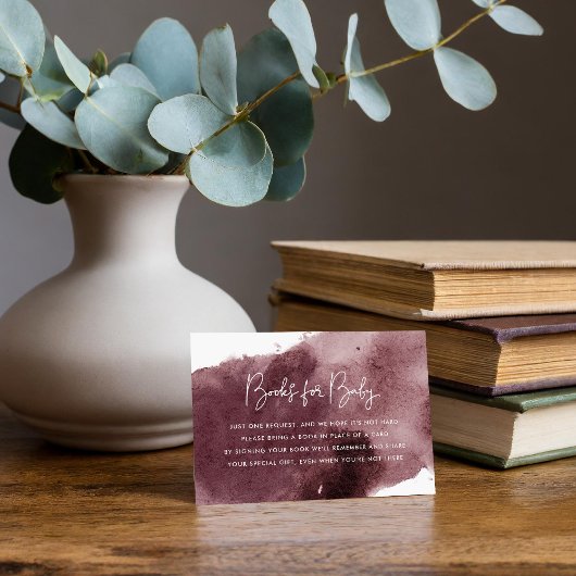 バーガンディーインク洗い赤ちゃんシャワー予約リクエスト エンクロージャーカード
