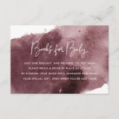 バーガンディーインク洗い赤ちゃんシャワー予約リクエスト エンクロージャーカード (正面)