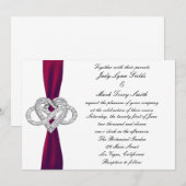 バーガンディーインフィニティハートウェディング招待状 招待状 (正面/裏面)