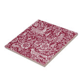 バーガンディーウッドランドアニマルフォレストディアウサギキツネ タイル (側面)