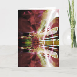 バーガンディーオリーブホワイト抽象芸術爆竹の花 カード