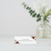 バーガンディーオレンジフローラブライダルレジストリカードミニ スキニー名刺 (スタンド正面)