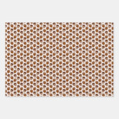 バーガンディーオレンジ&金ゴールドPLAID感謝感謝 ラッピングペーパーシート (正面3)