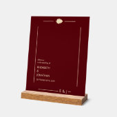 バーガンディーオータムウェディング アクリルサイン (傾斜)