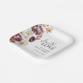 バーガンディーオータム ブライダルシャワーの魔法に恋して ペーパープレート (傾斜あり)