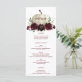 バーガンディーカボチャ秋の結婚式メニューまたはシャワーメニュー メニュー (スタンド正面)