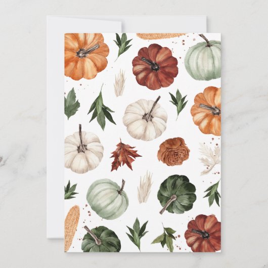 バーガンディーカボチャ赤ちゃんシャワー 招待状 (裏面)