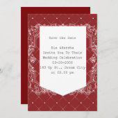 バーガンディーカラーカード 招待状 (正面/裏面)