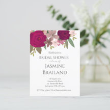 バーガンディーガーデンフラワーズブライダルシャワー