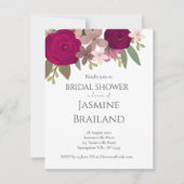 バーガンディーガーデンフラワーズブライダルシャワー 招待状 (正面)