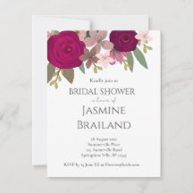 バーガンディーガーデンフラワーズブライダルシャワー