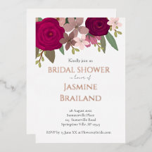 バーガンディーガーデンフラワーズブライダルシャワー