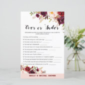 バーガンディーガーデンブライダルシャワーゲームプリント (スタンド正面)