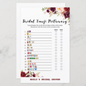 バーガンディーガーデンブライダルシャワーゲームプリント (正面/裏面)