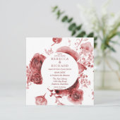 バーガンディーガーデン水の色結婚の設定 招待状 (スタンド正面)