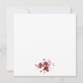 バーガンディーガーデン水の色結婚の設定 招待状 (裏面)