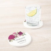 バーガンディーガーデン結婚フラワーズ コースター (側面)