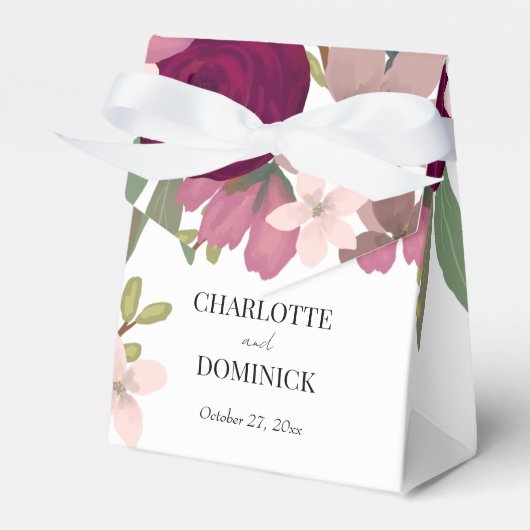 バーガンディーガーデン結婚フラワーズ フェイバーボックス (正面サイド)