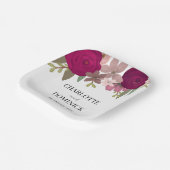 バーガンディーガーデン結婚フラワーズ ペーパープレート (傾斜あり)