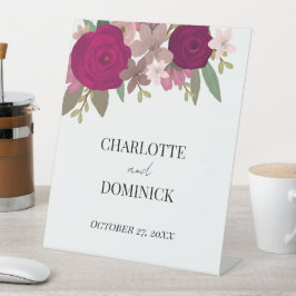 バーガンディーガーデン結婚フラワーズ 台座サイン