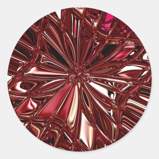 バーガンディークリスマスホリデーステッカー ラウンドシール (正面)