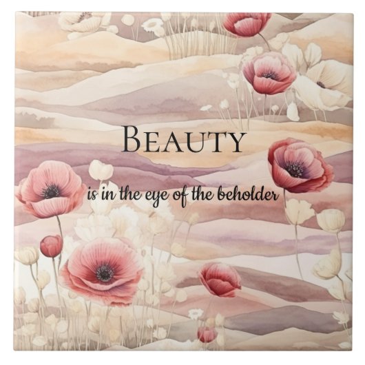 バーガンディークリームの花飾り ブライダルシャワー タイル (正面)