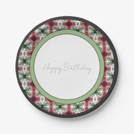 バーガンディーグリーンとブラック ペーパープレート