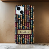 バーガンディーグリーンアンティークブックカバーモノグラム Case-Mate iPhoneケース