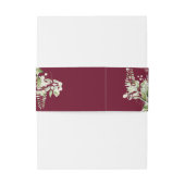 バーガンディーグリーンリースストリングライトの結婚式 招待状ベリーバンド (裏面例)