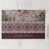 バーガンディーグレーとピンクの大きな涙のランチョンマット ペーパーパッド (インサイチュ)