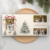 バーガンディーコケットボウクリスマストイストショップ写真 三つ折りクリスマスカード