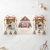 バーガンディーコケットボウクリスマストイストショップ写真 三つ折りクリスマスカード (内部)