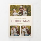 バーガンディーコケットボウクリスマストイストショップ写真 三つ折りクリスマスカード (カバー)