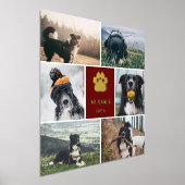 バーガンディーゴールデンポープリント6フォトコラージドッグ 箔ポスター (レイダウン)