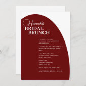 バーガンディースクリプトミニマルブライダルブランチ メニュー (正面/裏面)