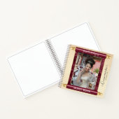 バーガンディースクロールフォトバジェットキンセアニラゲスト ノートブック (内部)