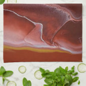 バーガンディーストーン大理石レッド抽象芸術流体キッチン キッチンタオル (折り畳み)