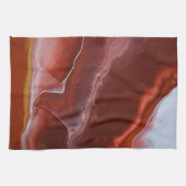 バーガンディーストーン大理石レッド抽象芸術流体キッチン キッチンタオル (横)