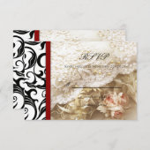 バーガンディースワールウェディングRSVP 出欠カード (正面/裏面)