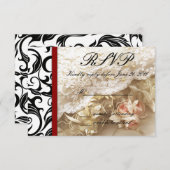 バーガンディースワールウェディングRSVP 出欠カード (正面/裏面)