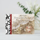 バーガンディースワールウェディングRSVP 出欠カード (スタンド正面)