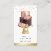 バーガンディーダスティピンクフローラケーキペストシェフベーカリー 名刺 (正面)