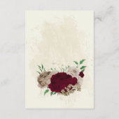 バーガンディーチャページフラワーウェディングディテール エンクロージャーカード (裏面)