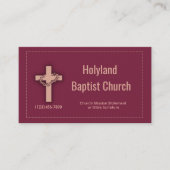 バーガンディーチャーチクロストーンクラウンビジネスカード 名刺 (正面)