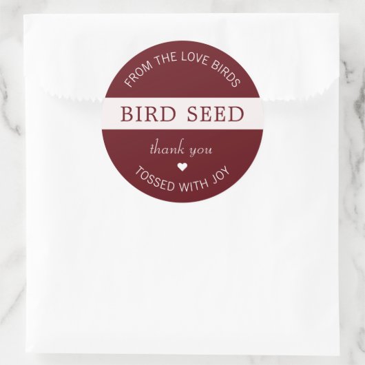 バーガンディーバードシードトス結婚式の引き出物 ラウンドシール (バッグ)