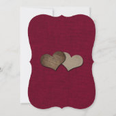 バーガンディーバーラップひまわり結婚の光 招待状 (裏面)