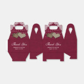 バーガンディーバーラップレースのストリングラ結婚イト フェイバーボックス (折り畳みなし)