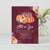 バーガンディーバーンオレンジカボチャフローラブライダルシャワー 招待状 (スタンド正面)