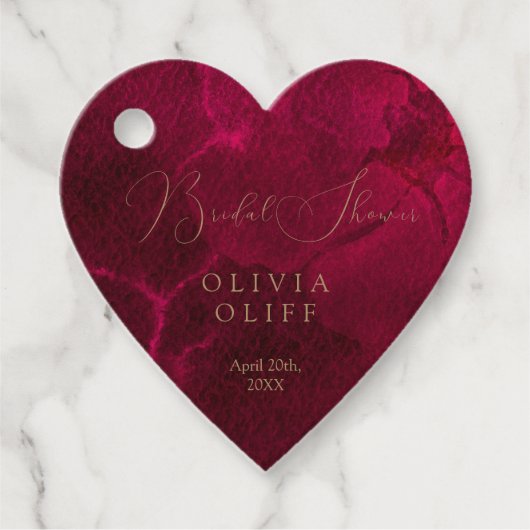 バーガンディーパッション ブライダルシャワー フェイバータグ (正面)